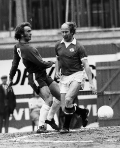 Bobby Charlton of Manchester United 1973 Chelsea V Manchester United football Bobby Charlton of Manchester United 1973 Chelsea V Manchester United football