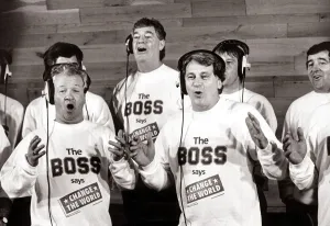 Bobby Robson - March 1988 in a recording studio - with Billy Bingham Bobby Robson - March 1988 in a recording studio - with Billy Bingham