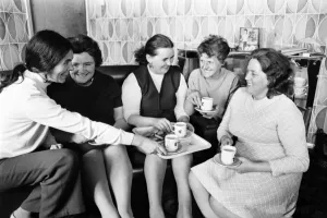 Bogside peace women seen here having a cup of tea and planning their next move Bogside peace women seen here having a cup of tea and planning their next move