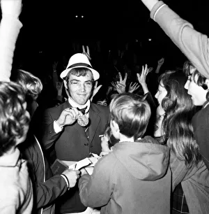 Boxer Alan Minter returns from Berlin olympics with 1972 bronze medal greeted by Boxer Alan Minter returns from Berlin olympics with 1972 bronze medal greeted by