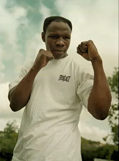 Boxer Chris Eubank July 1998 Out training before his title fight with Carl Boxer Chris Eubank July 1998 Out training before his title fight with Carl