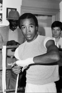 Boxer Errol Christie with Sugar Ray Leonard in the Thomas A' Boxer Errol Christie with Sugar Ray Leonard in the Thomas A'