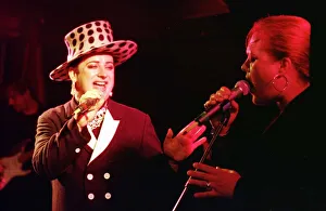 Boy George from Culture Club with Mo Mowlam at a Mirror party at the Labour Conference Boy George from Culture Club with Mo Mowlam at a Mirror party at the Labour Conference