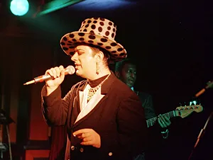 Boy George from Culture Club singing at the Labour Conference party September Boy George from Culture Club singing at the Labour Conference party September