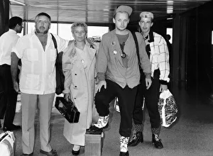 Boy George Pop Singer of Culture Club flies back into the UK from a holiday in Barbados Boy George Pop Singer of Culture Club flies back into the UK from a holiday in Barbados