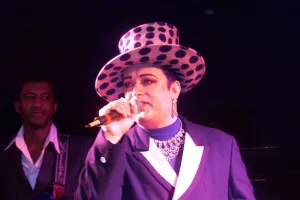Boy George Sept 1999 from Culture Club singing at the Labour Conference party Boy George Sept 1999 from Culture Club singing at the Labour Conference party