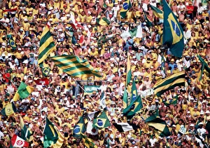 Brazilian fans World Cup 1982 football supporters after goal scored Brazilian fans World Cup 1982 football supporters after goal scored