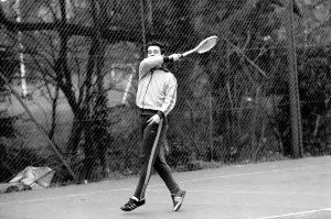 Brian Clough Nottingham Forest manager playing tennis. January 1975 75-00170-006 Brian Clough Nottingham Forest manager playing tennis. January 1975 75-00170-006