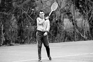 Brian Clough Nottingham Forest manager playing tennis. January 1975 75-00170-004 Brian Clough Nottingham Forest manager playing tennis. January 1975 75-00170-004
