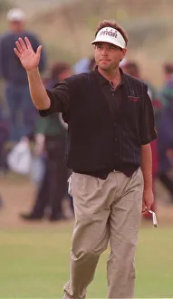 Brian Watts American Golfer waving to the crowd after losing the play off at the British Brian Watts American Golfer waving to the crowd after losing the play off at the British