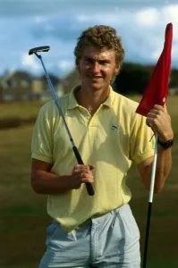 Brian Whittle holding golf club and flag August 1989 Brian Whittle holding golf club and flag August 1989