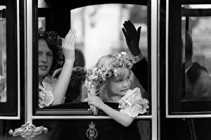 Bridesmaids in carriage on way to Wedding August 1981 of Prince Charles wedding Bridesmaids in carriage on way to Wedding August 1981 of Prince Charles wedding