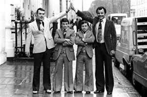 Brit Boxing champions Alan Minter and John Conteh form a guard of honour for two of their Brit Boxing champions Alan Minter and John Conteh form a guard of honour for two of their