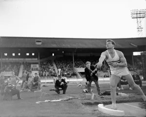 British Athletics Games at White City. 21 year old Arthur Rowe in action during British Athletics Games at White City. 21 year old Arthur Rowe in action during