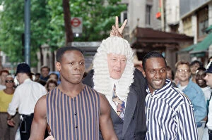 Images Dated 12th July 1993: British boxers Chris Eubank and Nigel Benn with Benn