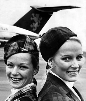 Images Dated 20th April 1974: British Caledonian Airways sales staff, Pat Neill (left) and Gilly Penny