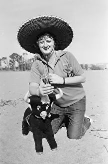 British darts player Eric Bristow poses in a sombrero on the beach at Torremolinos Del British darts player Eric Bristow poses in a sombrero on the beach at Torremolinos Del