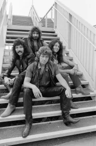 British heavy metal rock group Black Sabbath pictured before their performance at the NEC British heavy metal rock group Black Sabbath pictured before their performance at the NEC