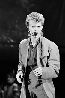 British pop singer David Bowie pictured performing in concert at Wembley British pop singer David Bowie pictured performing in concert at Wembley