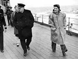 British Prime Minister Winston Churchill with his daughter Subaltern Mary Churchill British Prime Minister Winston Churchill with his daughter Subaltern Mary Churchill
