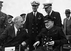 British Prime Minister Winston Churchill meeting with American President Franklin D British Prime Minister Winston Churchill meeting with American President Franklin D