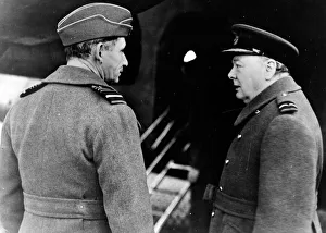 British Prime Minister Winston Churchill talking to Marshall of the Royal Air Force British Prime Minister Winston Churchill talking to Marshall of the Royal Air Force