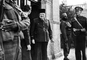 British Prime Minister Winston Churchill in Tehran for the conference with American British Prime Minister Winston Churchill in Tehran for the conference with American