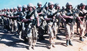 British Soldiers from the Royal Regiment of Fusiliers in the Gulf seen here marching British Soldiers from the Royal Regiment of Fusiliers in the Gulf seen here marching