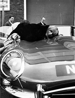 Britt Ekland actress with her E Type Jaguar car in 1967 Britt Ekland actress with her E Type Jaguar car in 1967
