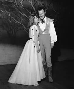 Bruce Forsyth with his co star from the panto Turn Again Wittington 1961 Bruce Forsyth with his co star from the panto Turn Again Wittington 1961