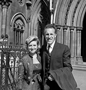 Bruce Forsyth with wife Penny outside law courts. 4th June 1962 Bruce Forsyth with wife Penny outside law courts. 4th June 1962