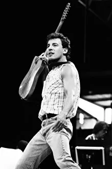 Images Dated 3rd July 1985: Bruce Springsteen in concert at Wembley, London, 3rd July 1985