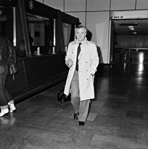 Bryan Forbes leaving Heathrow Airport for Paris. 4th March 1980 Bryan Forbes leaving Heathrow Airport for Paris. 4th March 1980
