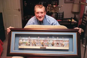 Bryan Mosley Actor December 98 Who plays Alf Roberts in Coronation street with his Bryan Mosley Actor December 98 Who plays Alf Roberts in Coronation street with his