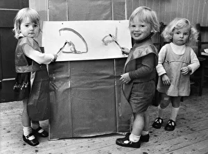 Budding artitsts Vicky Hutchinson, Richard Gibson and Venetia Charlton enjoy a painting Budding artitsts Vicky Hutchinson, Richard Gibson and Venetia Charlton enjoy a painting