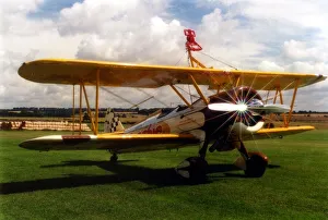 The Cadbury's Crunchie Boeing-Stearman Model 75 biplane pictured at Elvington The Cadbury's Crunchie Boeing-Stearman Model 75 biplane pictured at Elvington