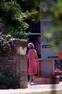 Images Dated 26th July 1995: Camilla Parker Bowles prepares to move from her home Middlewick House with the help of