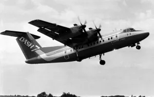 The Canadian built De Havilland Dash 7 50 seat airliner went on show at Blackbushe The Canadian built De Havilland Dash 7 50 seat airliner went on show at Blackbushe
