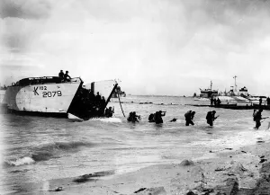 Canadian Troops landing in France on D Day June 1944 leaving Canadian Troops landing in France on D Day June 1944 leaving