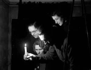 Candlelight in the air raid shelter. September 1940 Candlelight in the air raid shelter. September 1940
