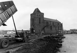 Cannon Street, Middlesbrough, 3rd March 1975. St Columbas Church Cannon Street, Middlesbrough, 3rd March 1975. St Columbas Church