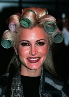 Caprice having her hair and make up done at the Littlewoods Fashion Show With rollers in Caprice having her hair and make up done at the Littlewoods Fashion Show With rollers in