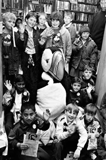 Images Dated 10th June 1991: Captain beaky... the more-than-life-sized puffin swooped into the Children