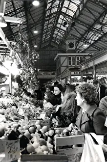 Cardiff - Old - Indoor Market - Central Market - A busy shopping scene at Central Market Cardiff - Old - Indoor Market - Central Market - A busy shopping scene at Central Market