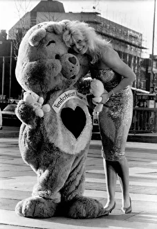 The Care Bears arrived with some small Bear gifts. They are pictured with Janine Andrews The Care Bears arrived with some small Bear gifts. They are pictured with Janine Andrews