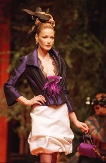 Images Dated 25th January 1996: CARLA BRUNI MODELS CHRISTIAN LACROIX AT PARIS COUTURE