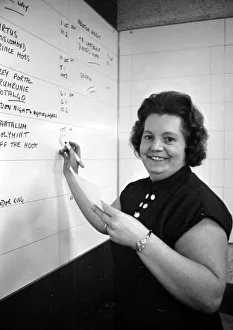 Cashier Dorothy Penfold of a Ladies only betting shop in Worcester Cashier Dorothy Penfold of a Ladies only betting shop in Worcester
