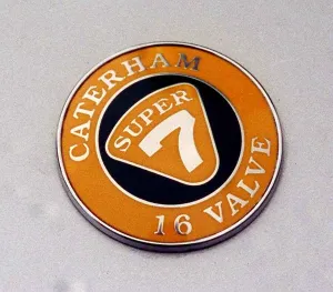Caterham sports car July 1998 Super 7 16 valve badge Caterham sports car July 1998 Super 7 16 valve badge