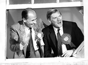Images Dated 12th June 1987: Cecil Parkinson Conservative MP and Norman Tebbit at the Tory celebrations