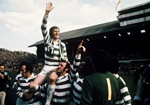 Celtic V Airdrie 1975 Scottish Cup Final Billy McNeill on team mates shoulders Celtic V Airdrie 1975 Scottish Cup Final Billy McNeill on team mates shoulders